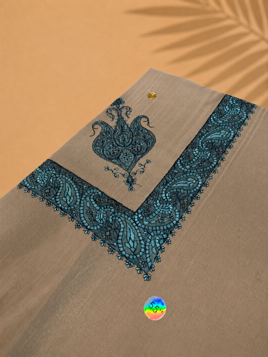 Omani Kashmiri Royal Shemagh – AL HAZIM (Sand Beige) | Premium TR Fabric Yemeni Shemagh