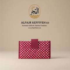 AlFajr Keffiyeh Clutch Wallet with Card Holder | Handcrafted Heritage Design