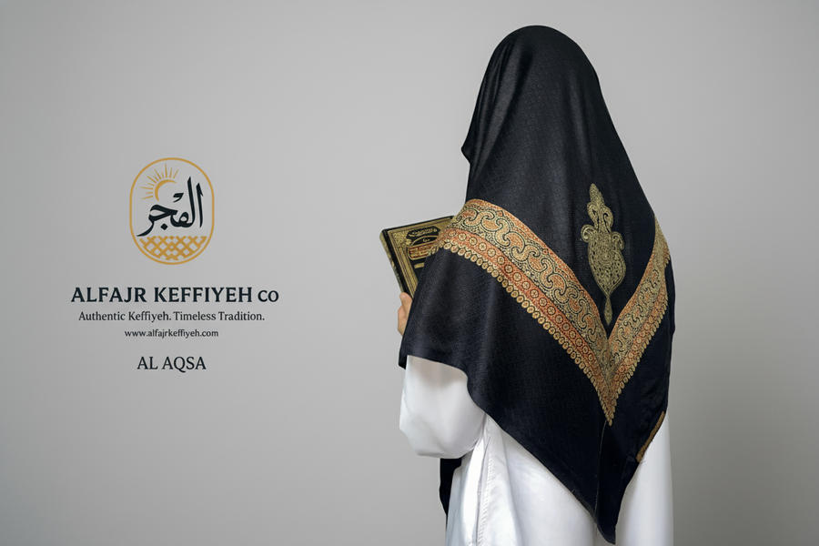 Kashmiri Gold Al Aqsa Shemagh — A Timeless Expression of Elegance