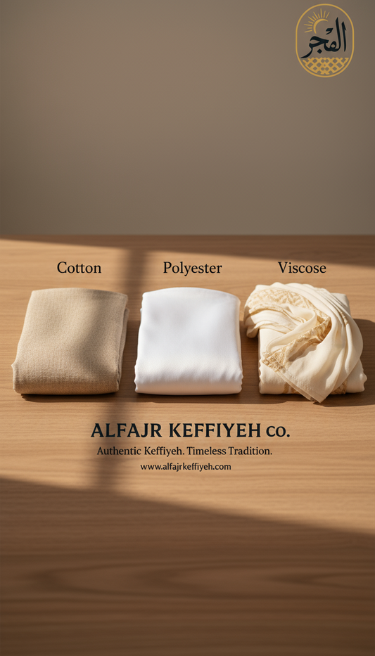 Cotton vs Polyester vs Viscose Shemaghs | ALFAJR KEFFIYEH CO.