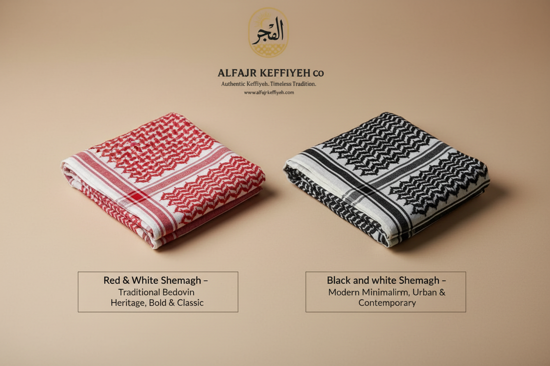 Difference Between Red & White Keffiyeh / Shemagh and Black Shemagh