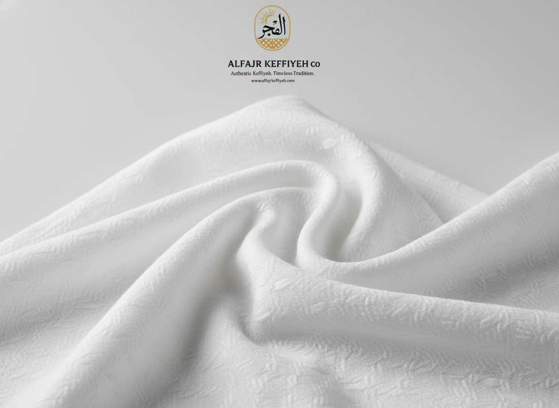 Plain White Ghutra – Al Bahaar Super Voile | ALFAJR KEFFIYEH CO.