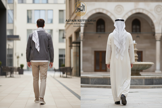 How One Shemagh Works With Both Casual & Traditional Outfits