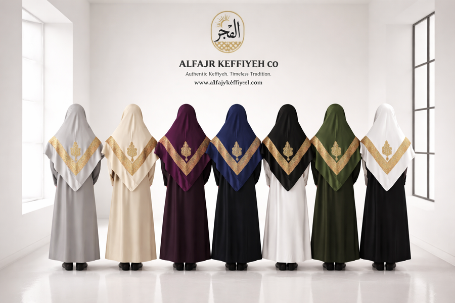 Exploring the Colors of the Kashmiri Gold Shemagh Collection | ALFAJR Keffiyeh Co