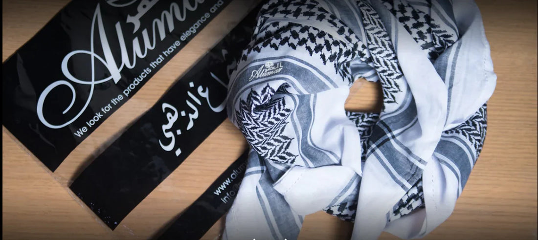Alzahabi Black Shemagh — Premium Black Cotton Keffiyeh by ALFAJR