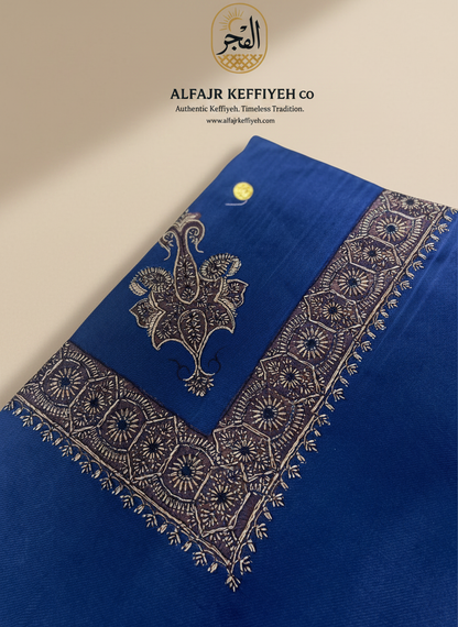 Omani Kashmiri Royal Shemagh – AL YAMANI (Royal Blue) | Premium TR Fabric Yemeni Shemagh