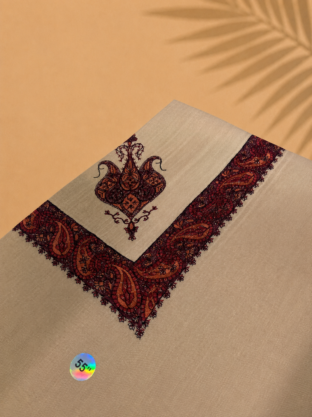 Omani Kashmiri Royal Shemagh – AL DAHAB (Warm Beige) | Premium TR Fabric Yemeni Shemagh