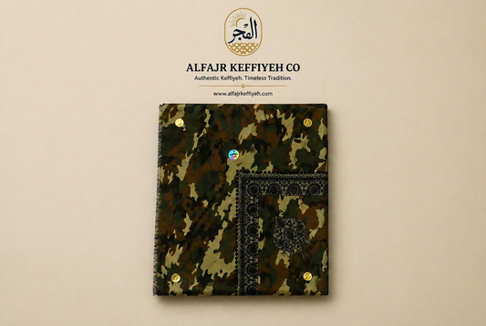 Camouflage Keffiyeh Scarf – AL GHABAH CAMO | Premium Embroidered Tactical Shemagh (55x55) | ALFAJR
