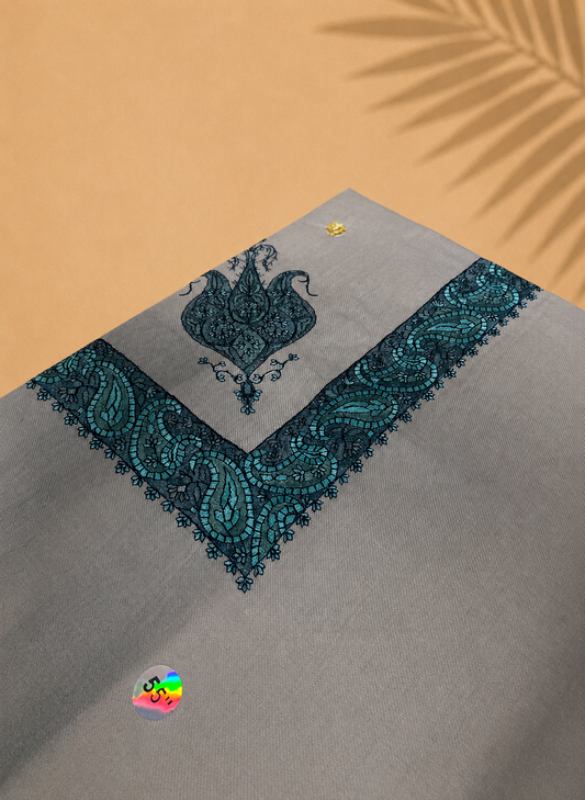 Omani Kashmiri Royal Shemagh – AL SAKIN (Ash Grey) | Premium TR Fabric Yemeni Shemagh