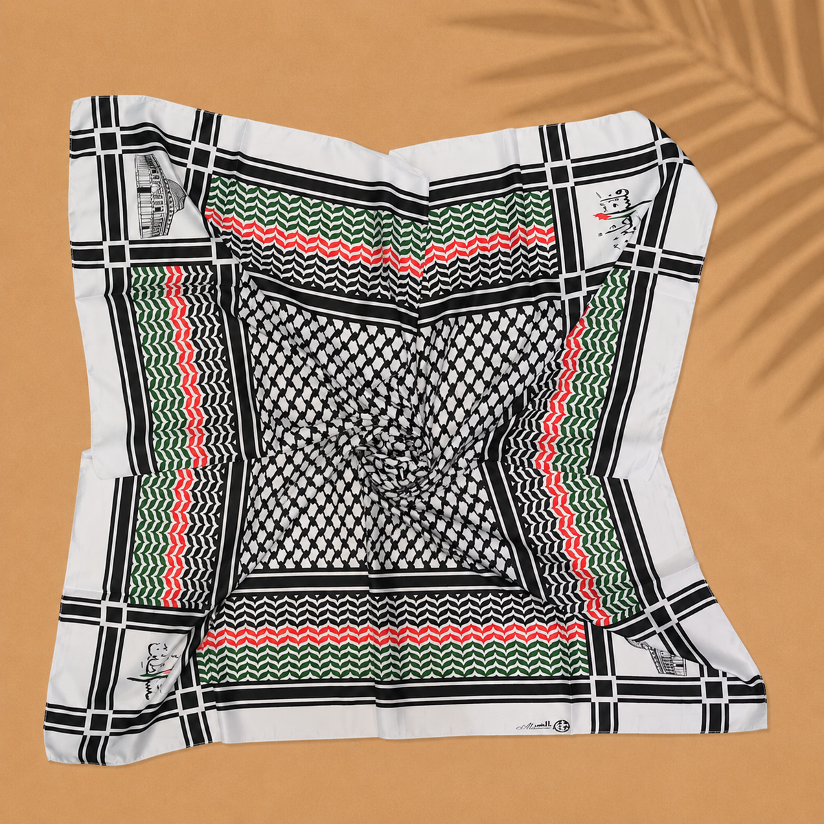 ALFAJR Palestine Heritage Printed Keffiyeh Scarf, product photo 9