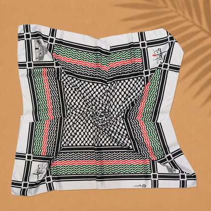 ALFAJR Palestine Heritage Printed Keffiyeh Scarf, product photo 9