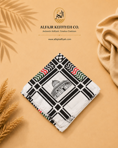 ALFAJR Palestine Heritage Printed Keffiyeh Scarf, product photo 8