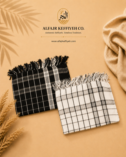 Alfajr Alfarooq King Size Shamzai Romal Keffiyeh – Pure Viscose