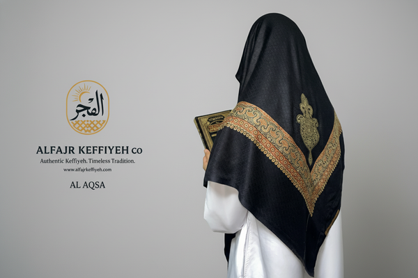 ALFAJR Kashmiri Gold Shemagh- AL AQSA – Premium Viscose Traditional Keffiyeh