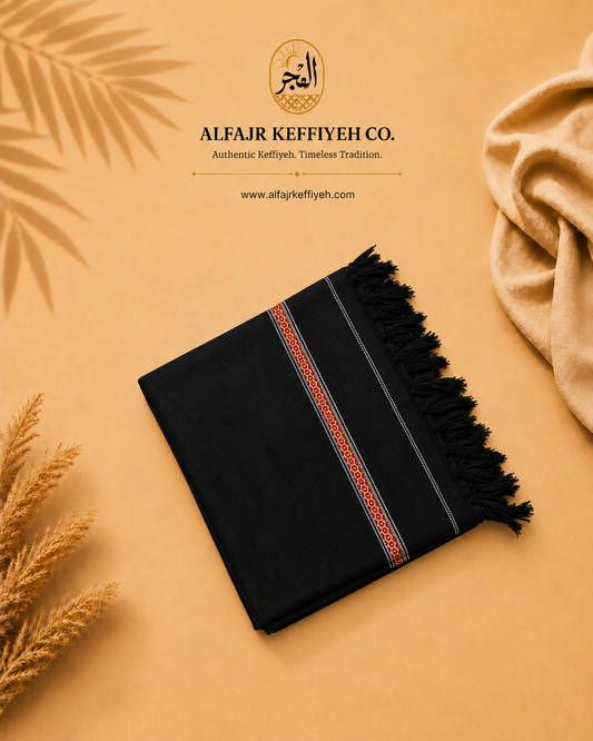 ONYX Black Winter Shawl for Men – Fine Poly-Blend Fabric | ALFAJR