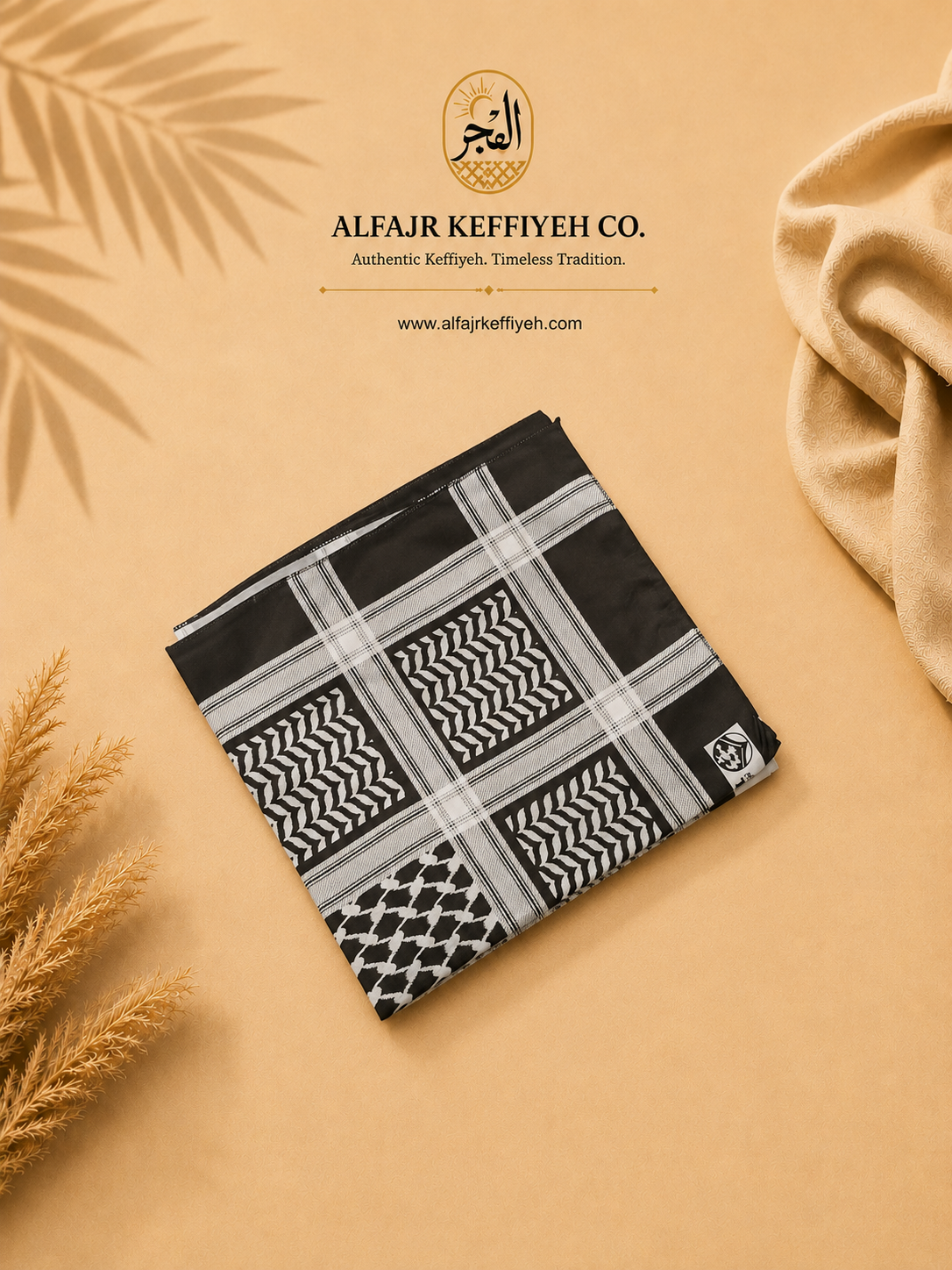ALFAJR Palestine Heritage Printed Keffiyeh Scarf, product photo 11