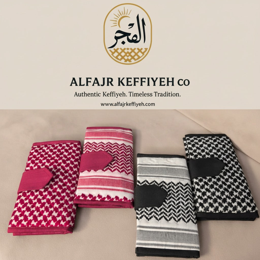 AlFajr Keffiyeh Clutch Wallet with Card Holder | Handcrafted Heritage Design