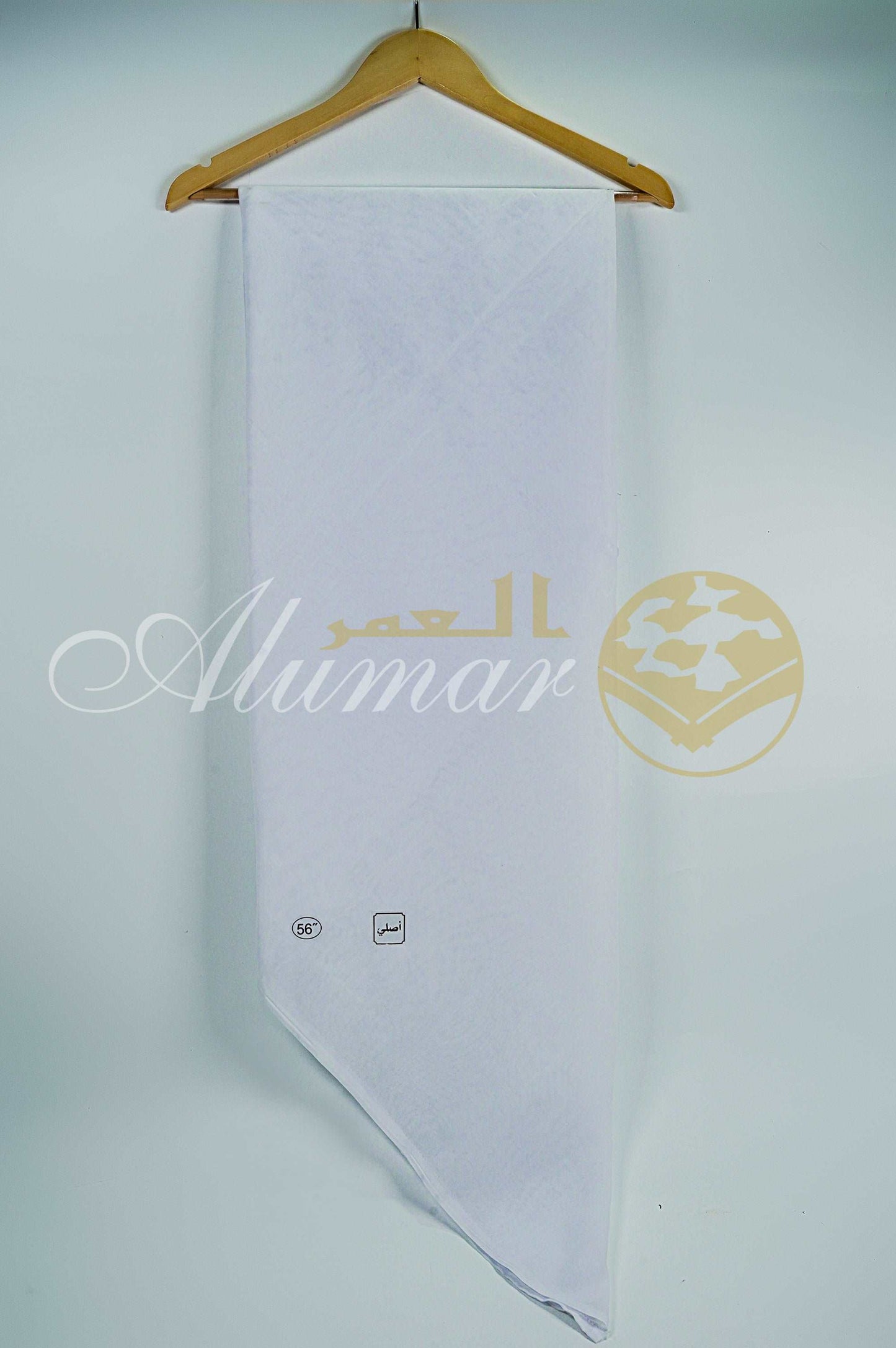 ALFAJR Plain White Ghutra folded, fabric detail