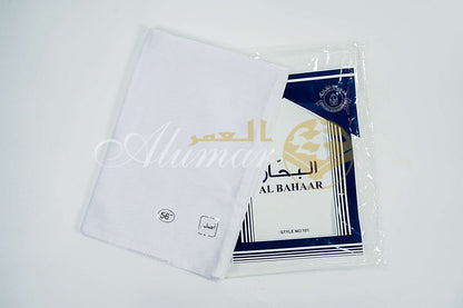 ALFAJR Plain White Ghutra Al Bahaar Super Voile, full view