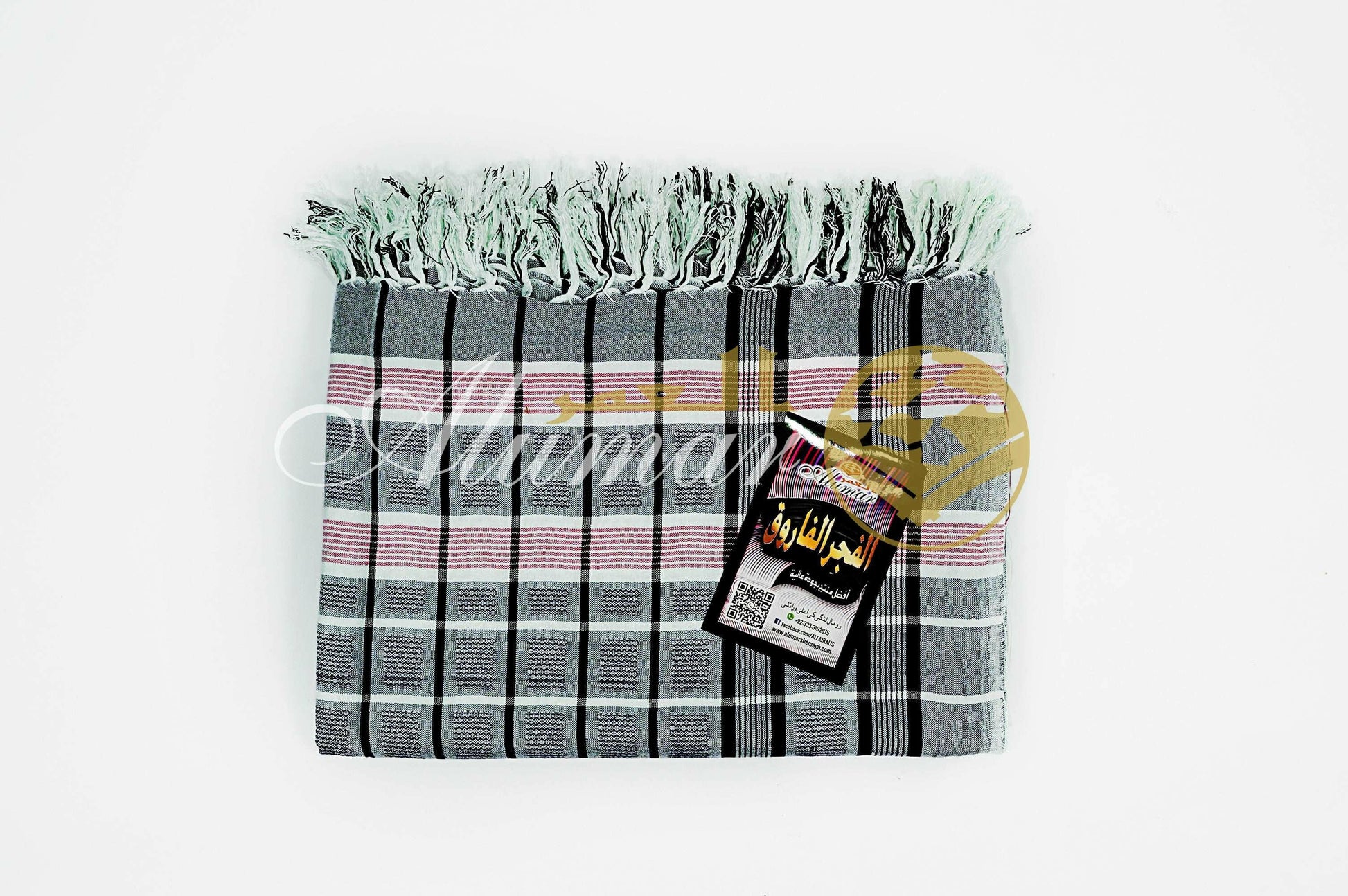 ALFAJR AL-FAROOQ Dobi Gold keffiyeh, folded detail view
