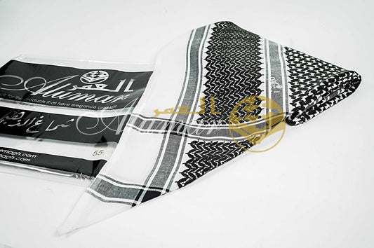 ALFAJR Alzahabi Black Shemagh, full product view