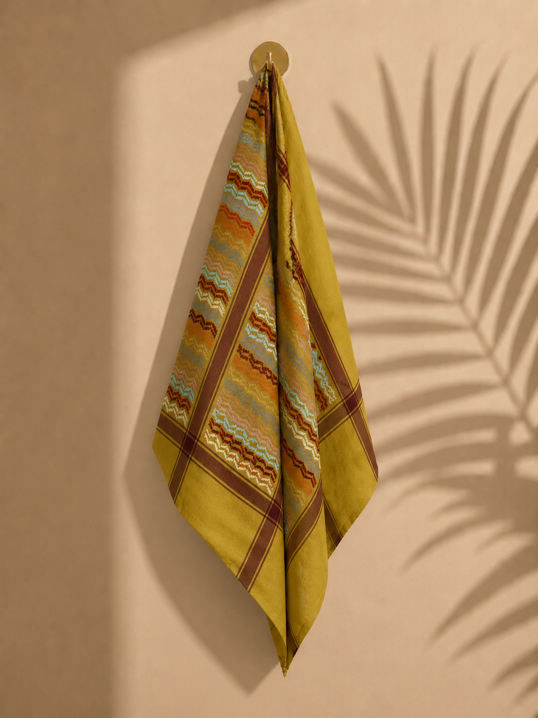ALFAJR Fan Nations Keffiyeh, Desert Gold Edition front view