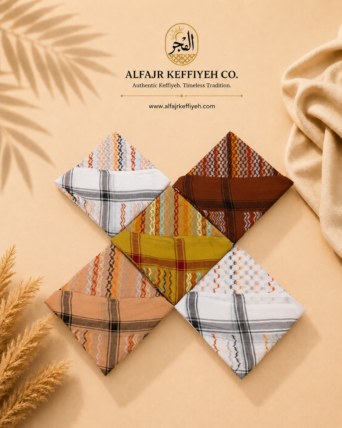 ALFAJR Fan Nations Keffiyeh 2026, main collection image with all colorways