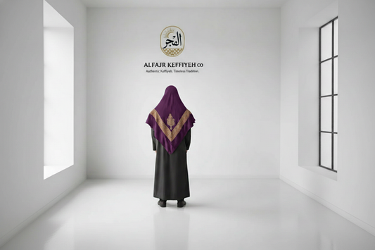 ALFAJR Kashmiri Gold Shemagh- AL-QASR – Premium Viscose Traditional Keffiyeh