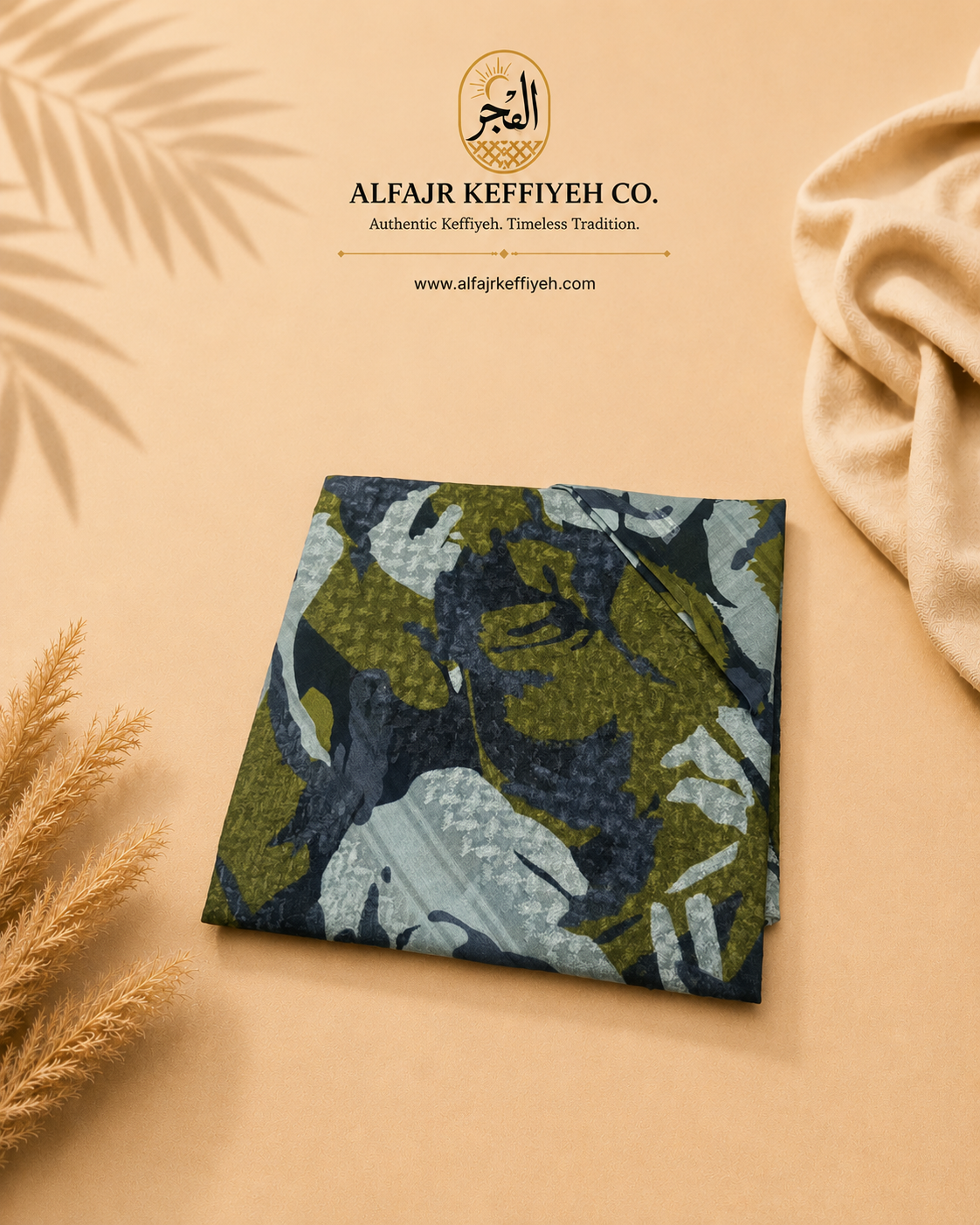 ALFAJR Desert Adventure Shemagh, Olive Sentinel colorway