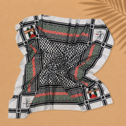 ALFAJR Palestine Heritage Printed Keffiyeh Scarf, product photo 6