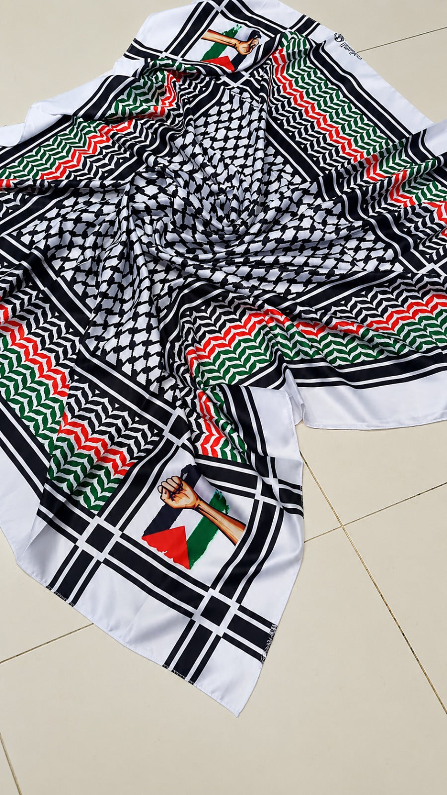 ALFAJR Palestine Heritage Printed Keffiyeh Scarf, product photo 7