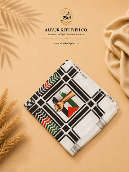 ALFAJR Palestine Heritage Printed Keffiyeh Scarf, product photo 5