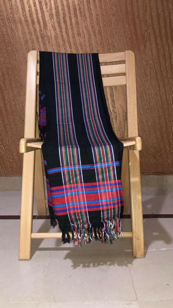 ALFAJR Balochi Cultural Shawl folded, fabric detail
