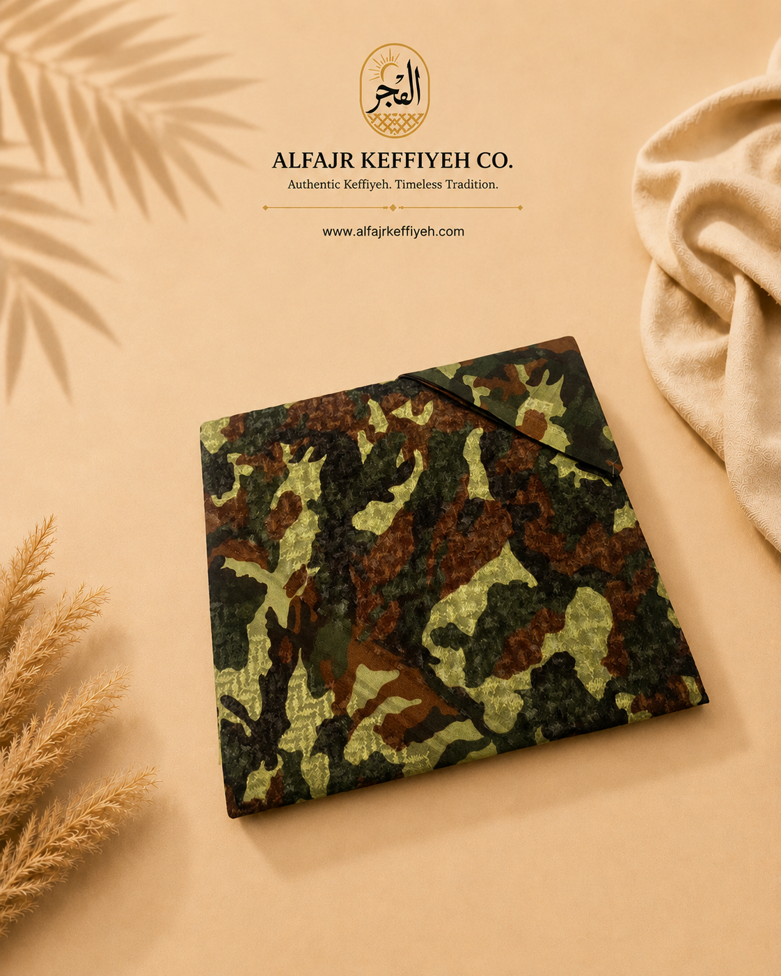ALFAJR Desert Adventure Shemagh, Woodland Shadow colorway