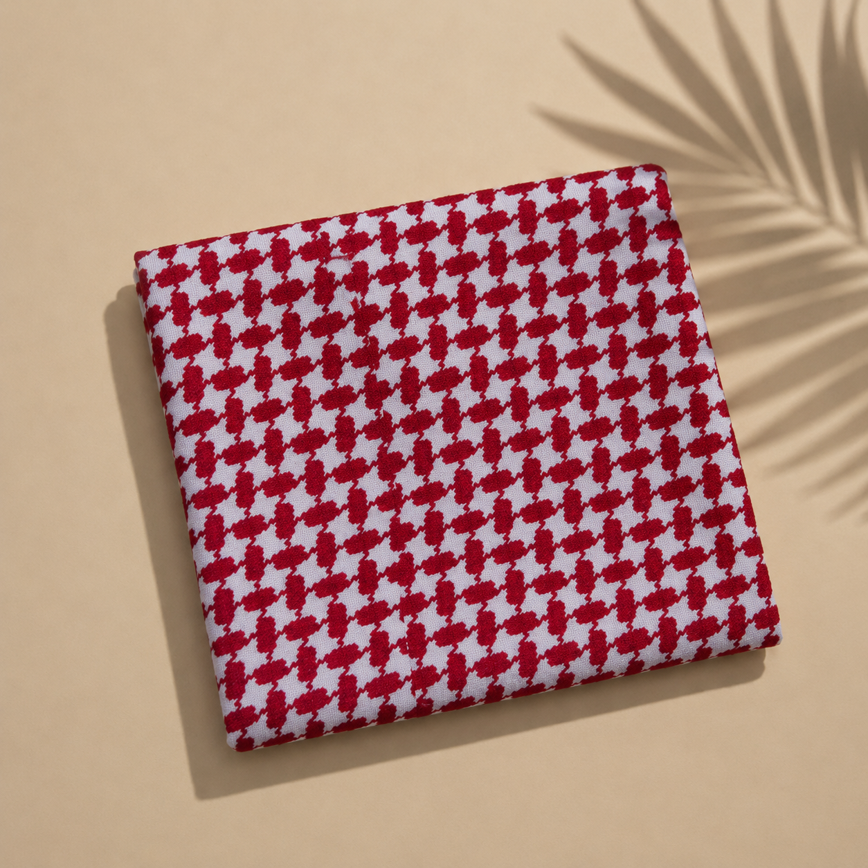 ALFAJR Alzahabi Red & White Shemagh, fabric close-up