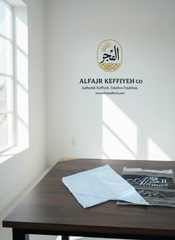 Alzahabi White Shemagh | Premium Cotton Traditional Scarf – AlFajr Keffiyeh Co.