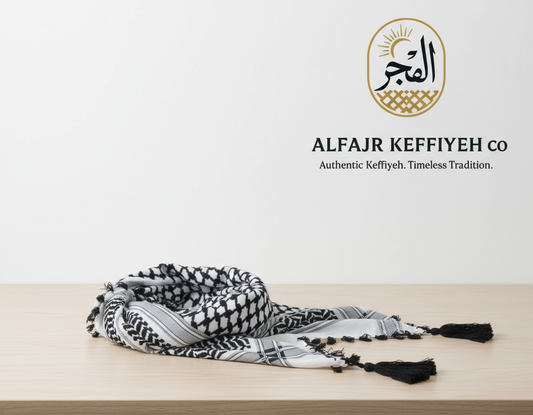 Arafat Printed Keffiyeh with Tussels – Polyester Solidarity Scarf | AlFajr Keffiyeh Co.