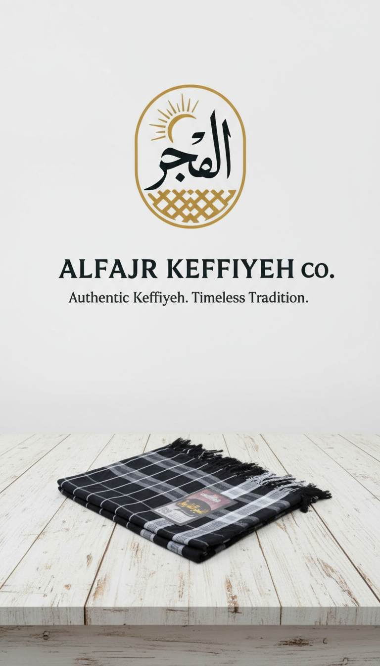 Alfajr Alfarooq King Size Shamzai Romal Keffiyeh – Pure Viscose