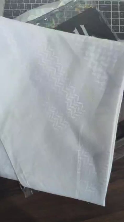 Alzahabi White Shemagh – High-Twist Heritage Scarf | ALFAJR