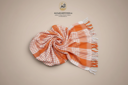 AlFajr Saffron Classic Checkered Shemagh – Lightweight Comfort Timeless Style